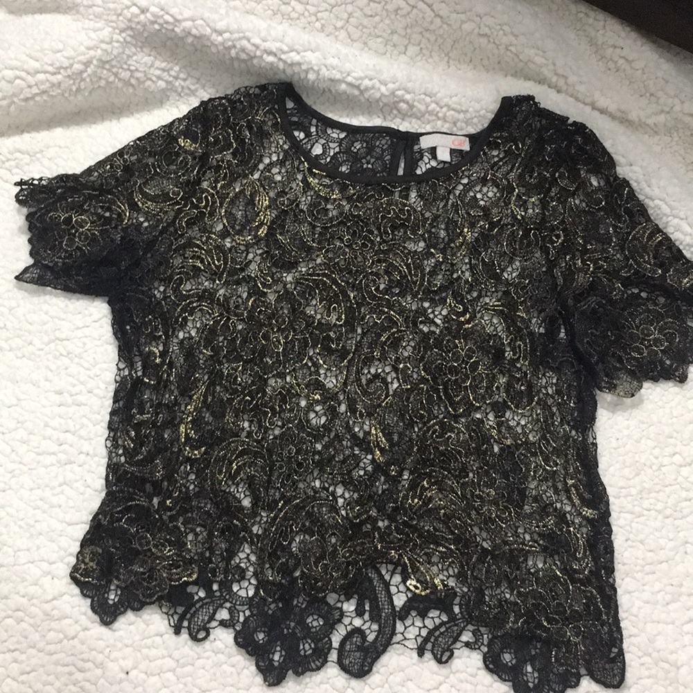 Black and Gold Crop Top